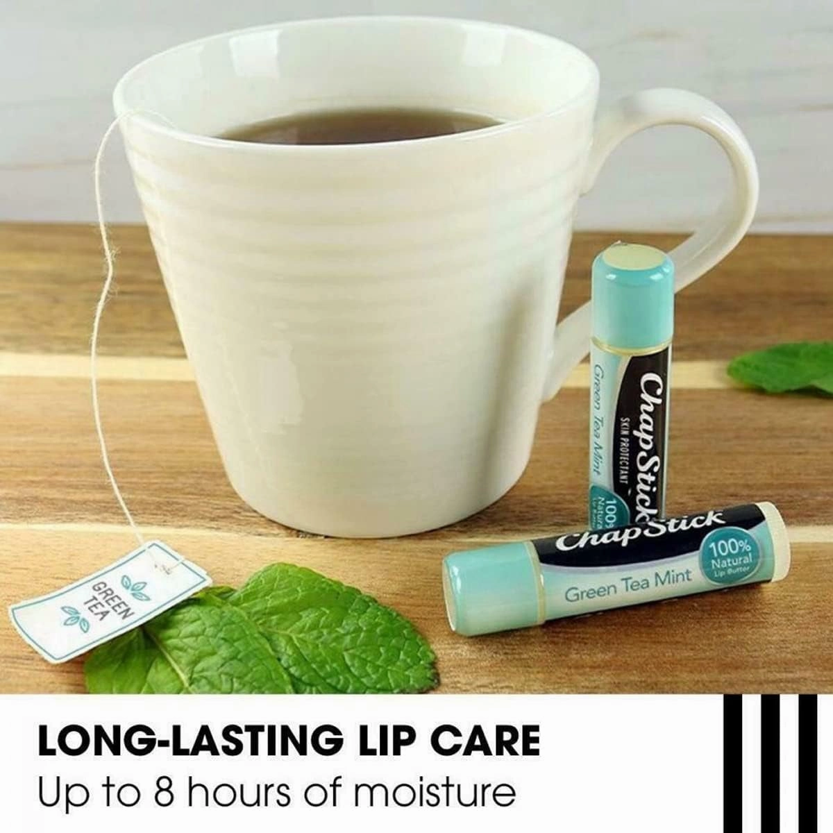 100% Natural Lip Butter, Green Tea Mint, 0.15 Oz (Pack of 12)