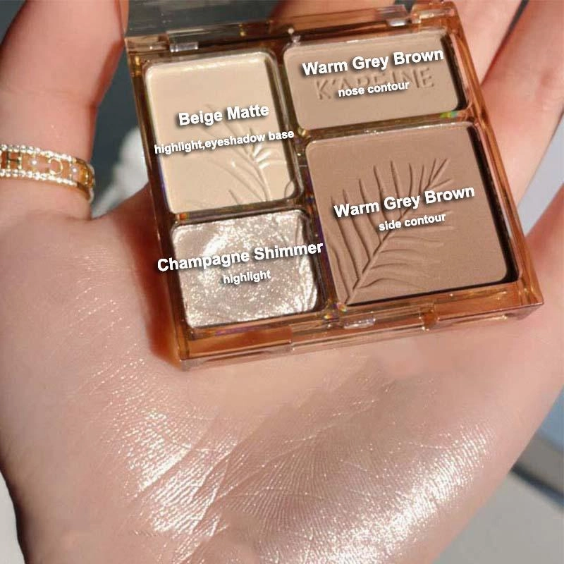 1pc 4 Colours Bronzer / Highlight / Contour Palette / Face Shading Powder