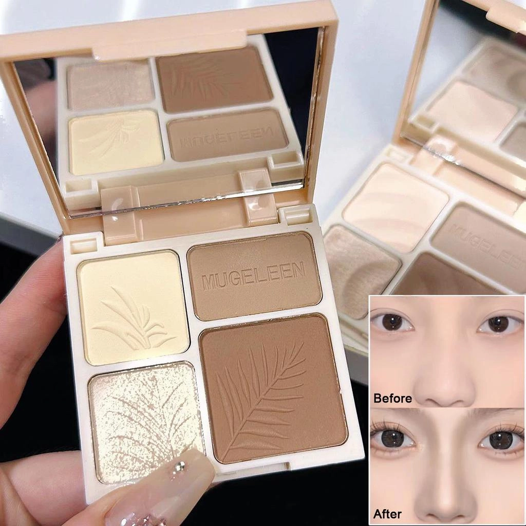 1pc 4 Colours Bronzer / Highlight / Contour Palette / Face Shading Powder