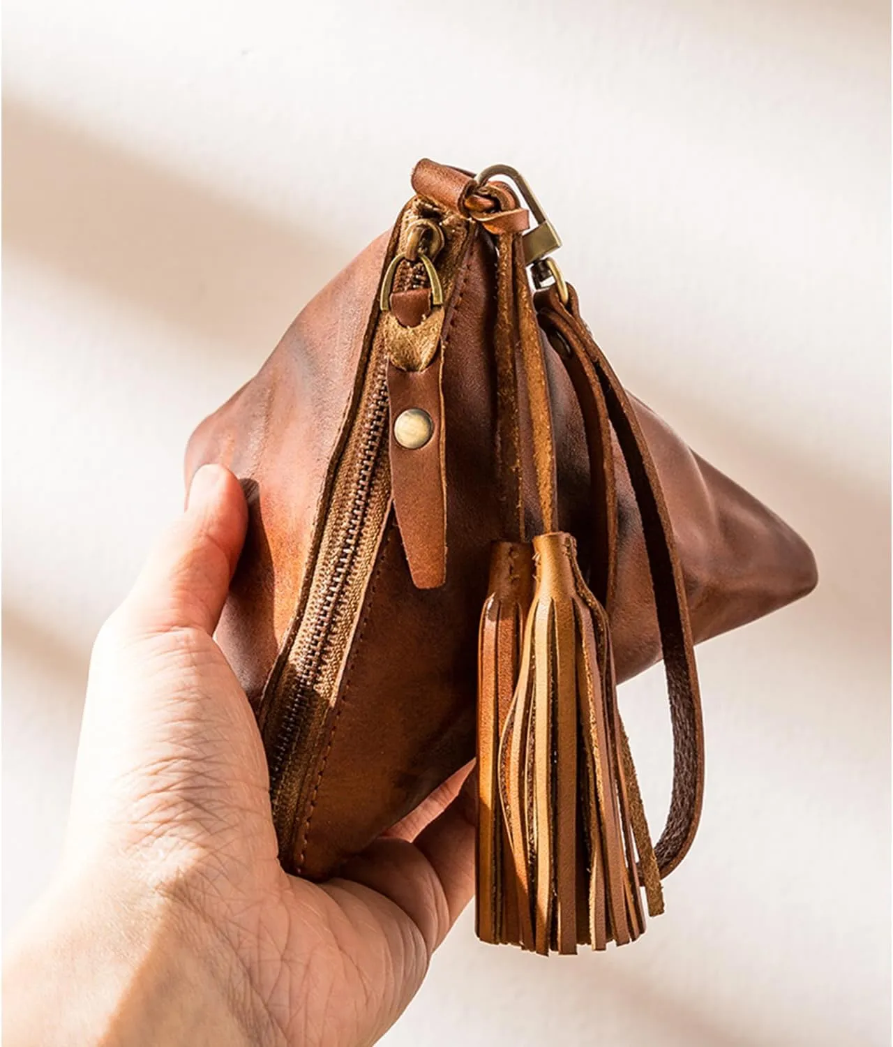 1PCS Genuine leather - Retro Medieval - Cowhide Purse Coin Purse Coin Pouch Coin Holder Change Purse for Women & Men Wristlet Wallets for Women Keychain Wallet Mini Wallet (Black)