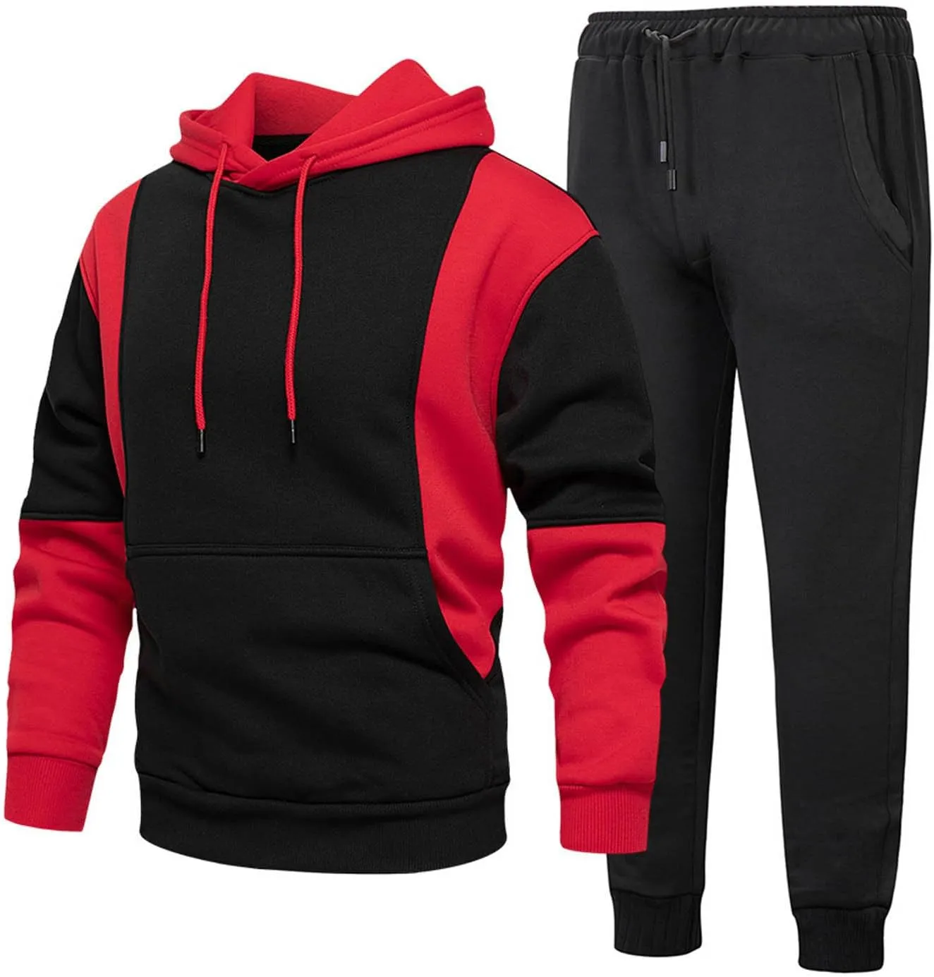 2023 Men's Tracksuit Set 2 Piece Sweatsuits Casual Hoodies Men's Athletic Sports Suit Long Sleeve Pullover Jogging Outfits