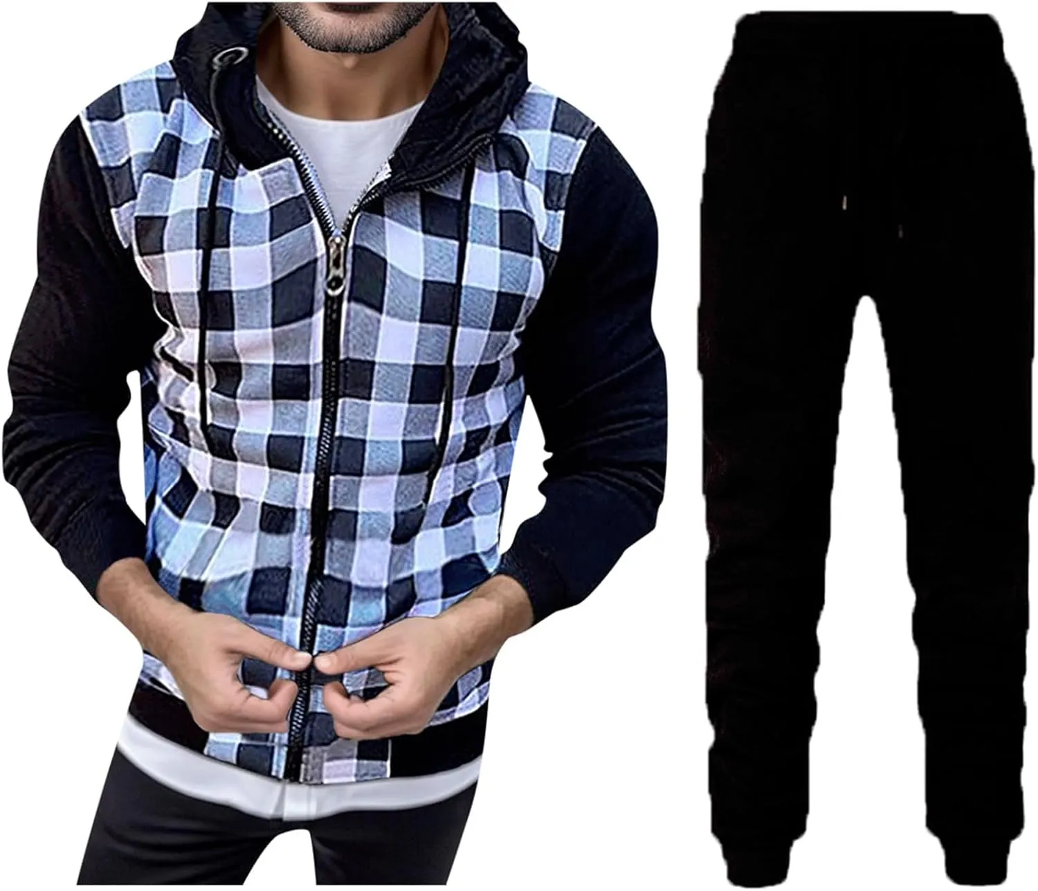 2023 Men's Tracksuit Set 2 Piece Sweatsuits Casual Hoodies Men's Athletic Sports Suit Long Sleeve Pullover Jogging Outfits