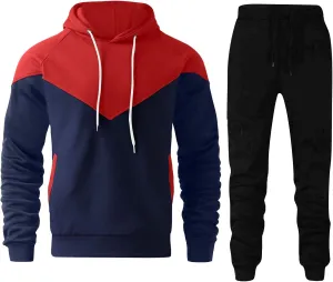 2023 Men's Tracksuit Set 2 Piece Sweatsuits Casual Hoodies Men's Athletic Sports Suit Long Sleeve Pullover Jogging Outfits