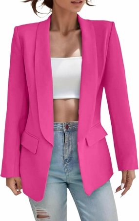2023 Womens Casual Blazers Open Front Long Sleeve Work Office Jackets Basic Lapel Collar Blazer Jacket Business Outfit