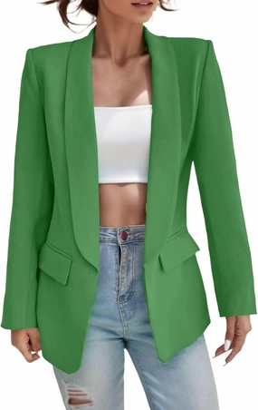 2023 Womens Casual Blazers Open Front Long Sleeve Work Office Jackets Basic Lapel Collar Blazer Jacket Business Outfit
