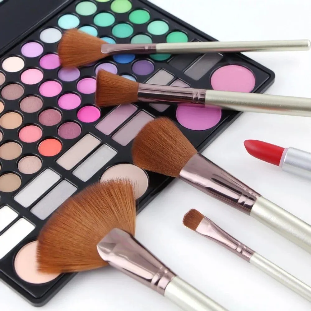 22-Piece Premium Makeup Brush Set with Cosmetic Bag red