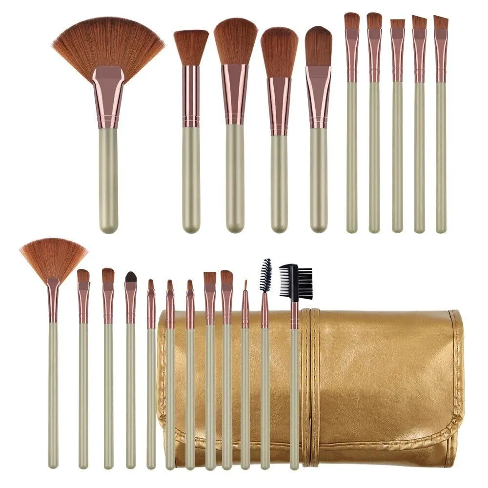 22-Piece Premium Makeup Brush Set with Cosmetic Bag red