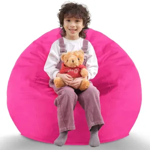 2.5Ft Bean Bag Chair, Memory Foam Filling Bean Bag Chairs with Velvet Cover, Removable and Machine Washable Cover, Teardrop Bean Bag Chair for Adults,Teens and Kids - Pink