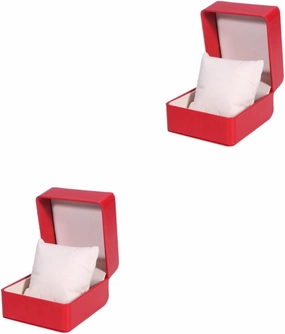 2pcs Box Red Jewelry Box Watch Organizer Watch Case Storage for Men Mens Display