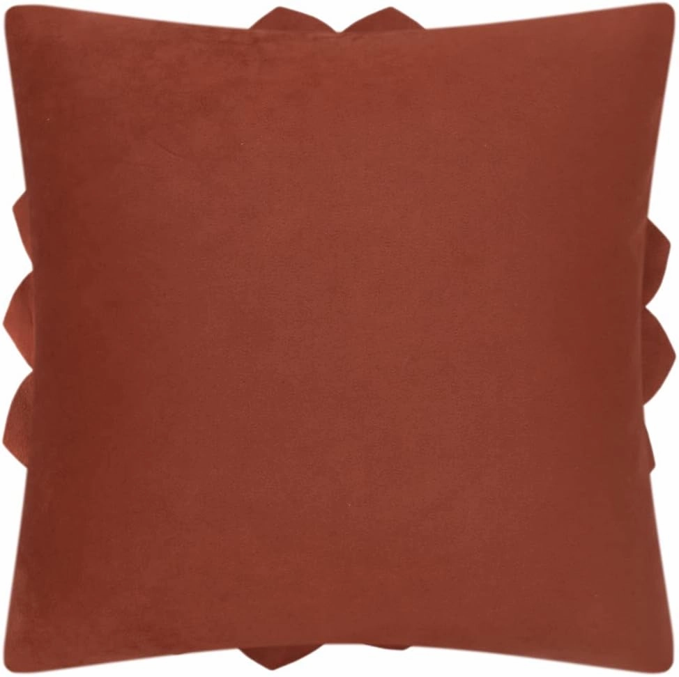 3D Flower Throw Pillow Covers Decorative Soft Pillowcases Cushion Covers Home Couch Bed Living Room Decor 18x18 Inch Rust Red