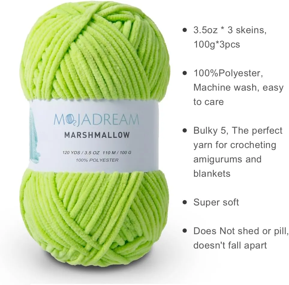 3PCS 3.5oz Chenille Yarn for Blankets Amigurumi: Soft Velvet Baby Yarn Blanket Knitting and Crocheting Bulky 5# Yarn 3 Skeins of 100g (Light Grey)