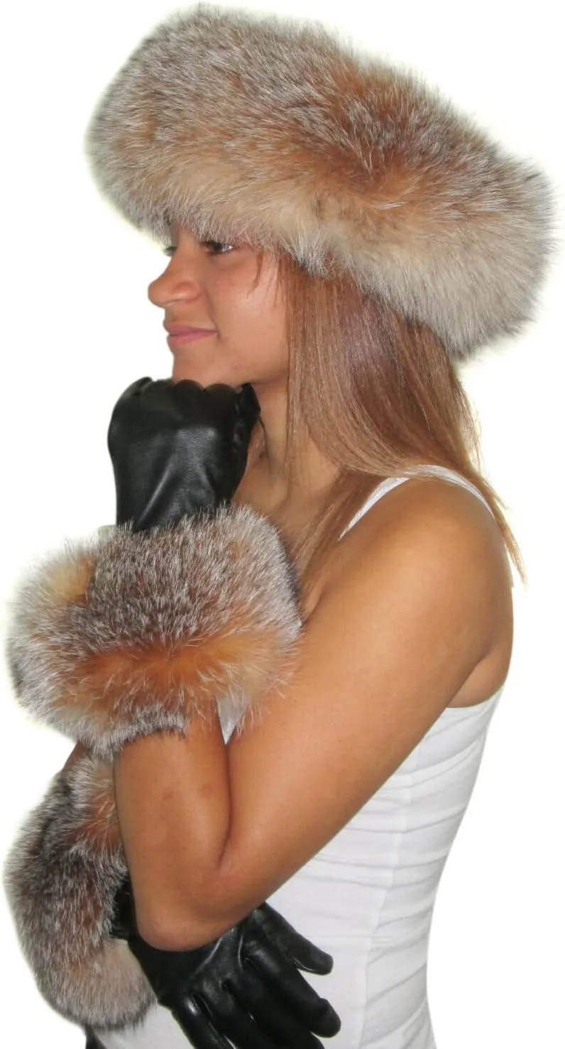 4 inches Regular Width Fox Headband/Neck Warmer