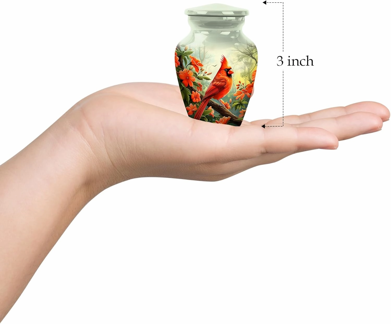 4 Red Cardinal Bird Urns, Small Urns for Ashes, Urns for Human Ashes Adult Man, Urn for Ashes for Women, Urns for Human Ashes Adult Female, Mini Urns for Human Ashes, Urn for Ashes Adult Male