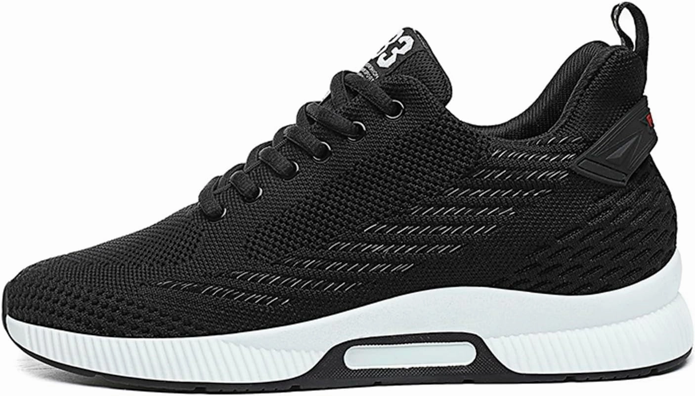 6cm Men's Elevator Shoes Men's Casual Mesh Trainers Lightweight Breathable Lace Up Sports Shoes with Hidden Lift Heel for Men Big Sneaker Slippers Men