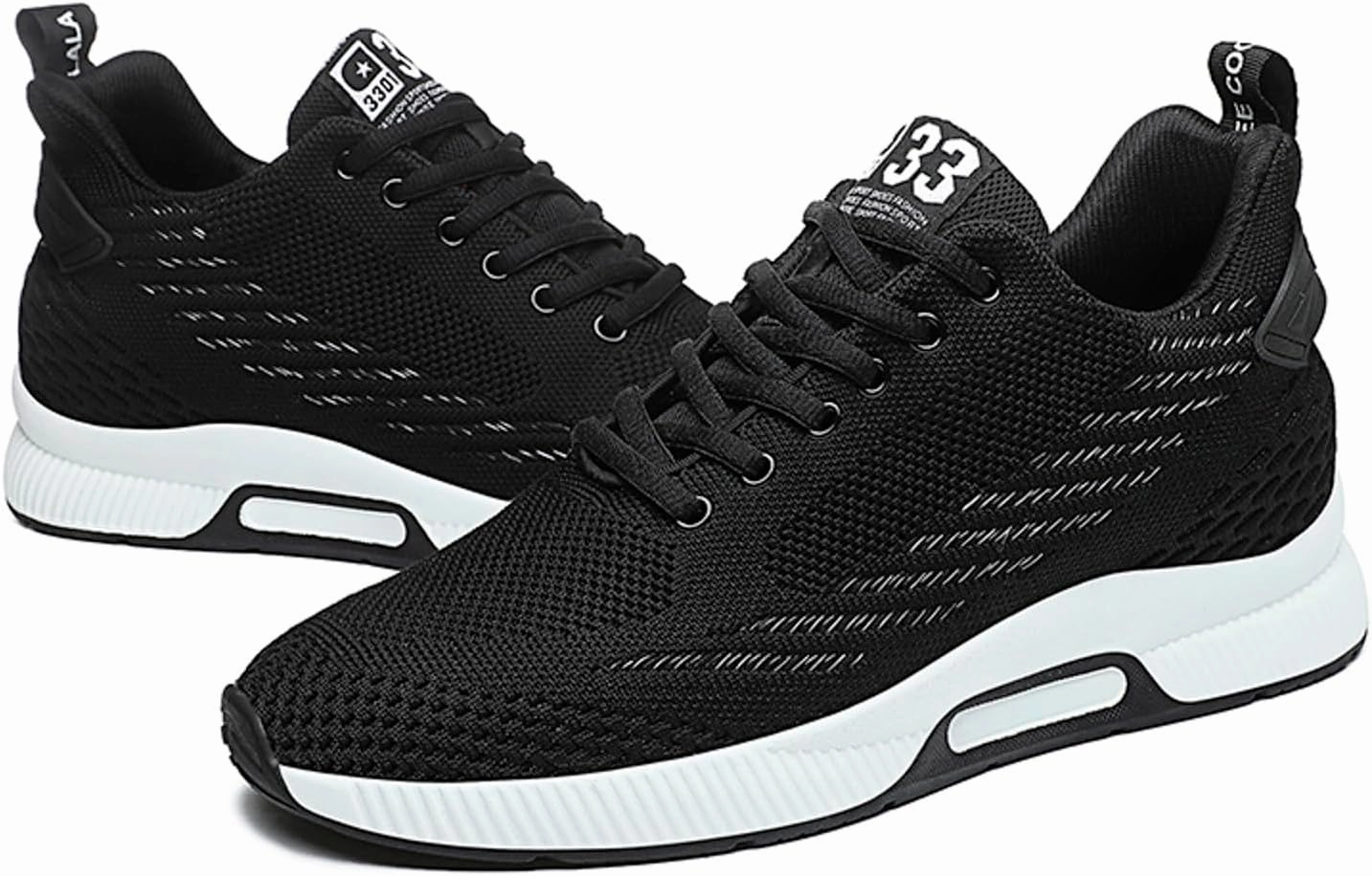 6cm Men's Elevator Shoes Men's Casual Mesh Trainers Lightweight Breathable Lace Up Sports Shoes with Hidden Lift Heel for Men Big Sneaker Slippers Men
