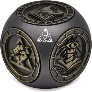7-in-1 Metal Spinner Dice, 3D Relief Polyhedral Metal DND Dice Set Gift Box,Tabletop RPG Role Playing Gifts for Lovers (Black Bronze)