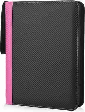 9 Pockets Trading Card Binder with Sleeves Card Organizer, 900 Double Sided Pocket PU Card Collection Binder, Baseball Binder,for Sports Card, MTG, TCG Yugioh Card (Pink)