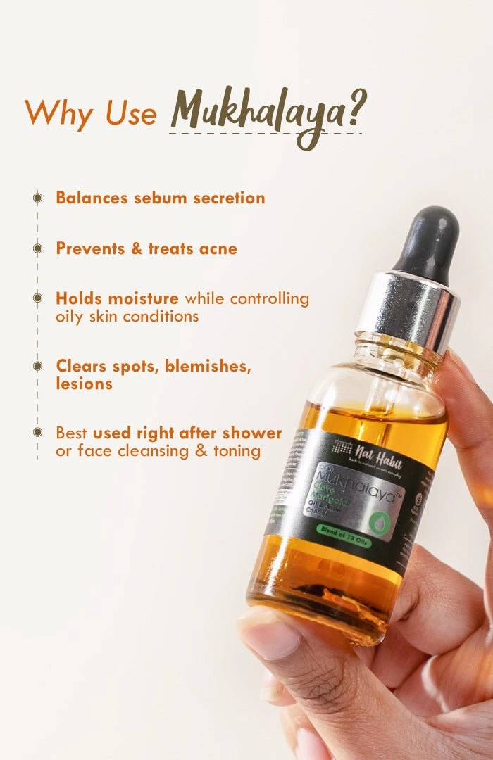 <strong>Pure Clove Marigold Mukhalaya 30ml</strong> <br><i>Oil & Acne Control</i>
