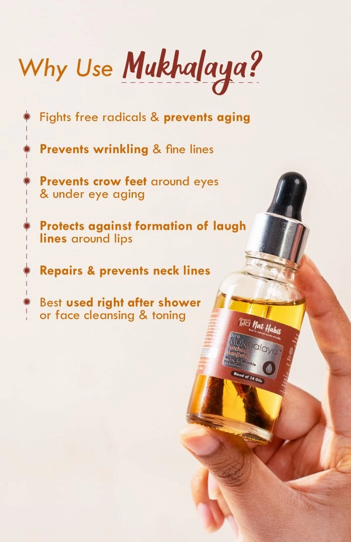 <strong>Pure Patchouli Manjistha Mukhalaya 30ml</strong> <br><i>Aging & Wrinkle Protection</i>