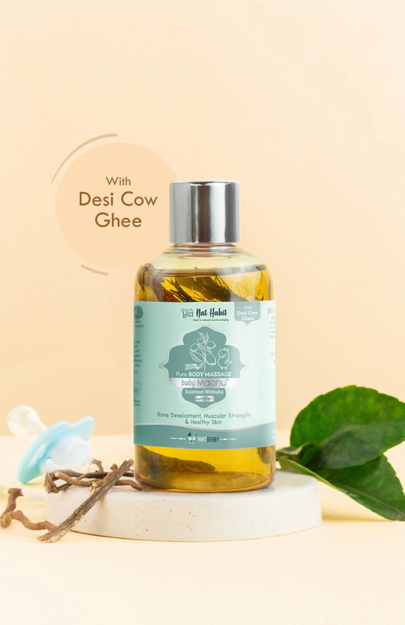 <strong>Summer Baby Massage Maahu - Balamool Nimbuka - 100ml</strong> <br><i>Bone Development, Muscular Strength & Healthy Skin</i>