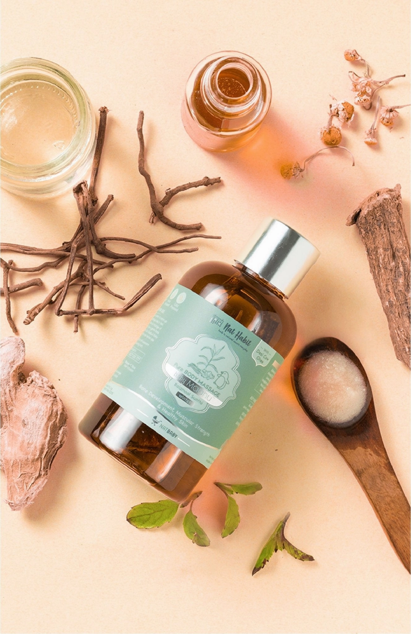 <strong>Winter Baby Massage Maahu - Balamool Sunthi - 100ml</strong> <br><i>Bone Development, Muscular Strength & Healthy Skin</i>