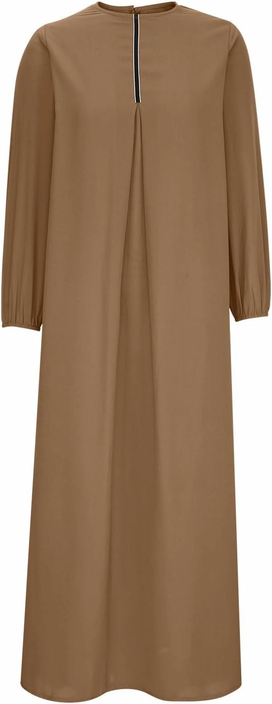 Abayas for Women Muslim Dubai Dress Loose Fit Long Islamic Kaftan Robe Maxi Length Arabic Robes Eid Prayer Clothes