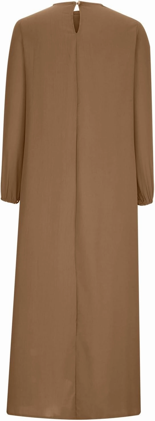 Abayas for Women Muslim Dubai Dress Loose Fit Long Islamic Kaftan Robe Maxi Length Arabic Robes Eid Prayer Clothes
