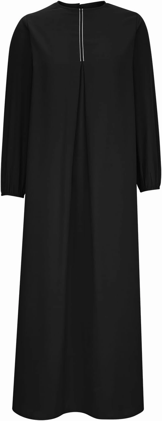 Abayas for Women Muslim Dubai Dress Loose Fit Long Islamic Kaftan Robe Maxi Length Arabic Robes Eid Prayer Clothes