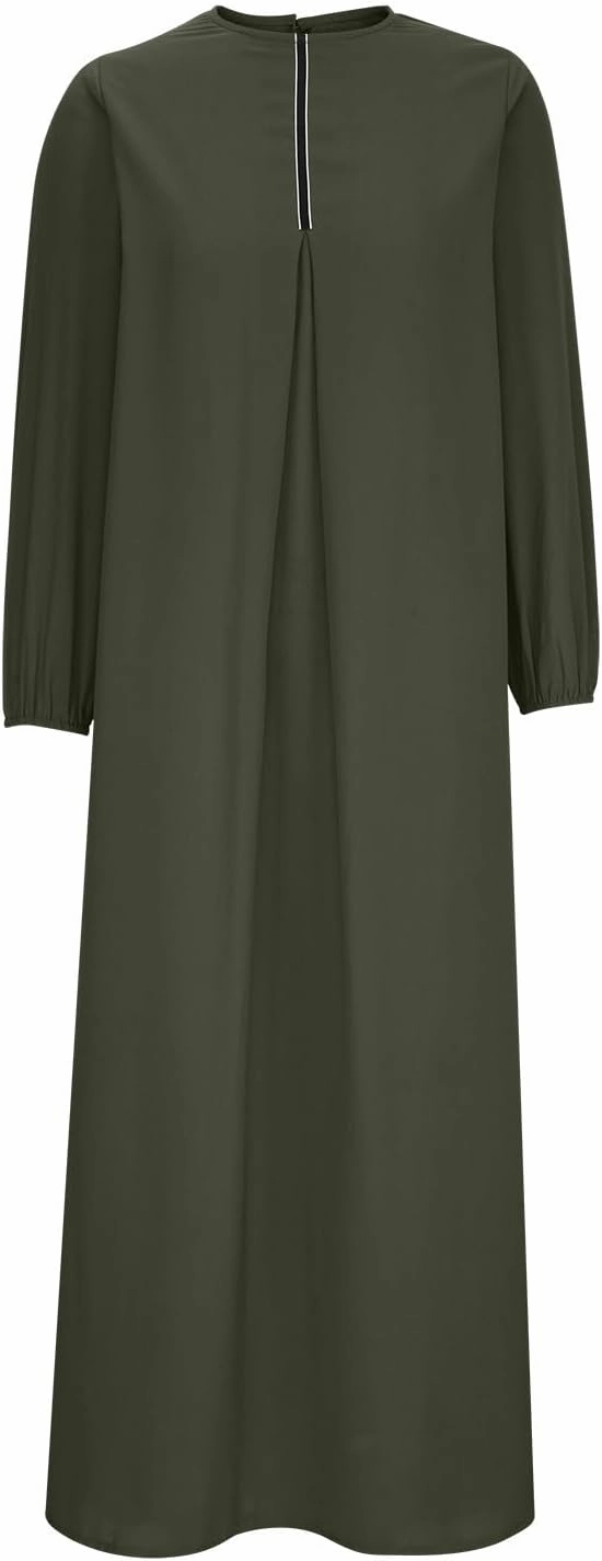 Abayas for Women Muslim Dubai Dress Loose Fit Long Islamic Kaftan Robe Maxi Length Arabic Robes Eid Prayer Clothes