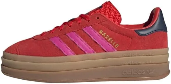 adidas RED/SELUFU/NINDIG Women's Gazelle Bold W RedSemi Lucid Fuchsia/Night Indigo 11 US, Wide
