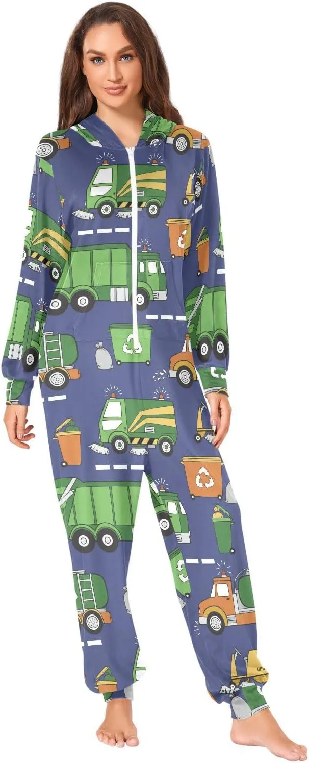 Adult Onesie Pajamas for Women Men Pretty Pink Purple Cute Costume Hooded Sleepwear Homewear S-XL