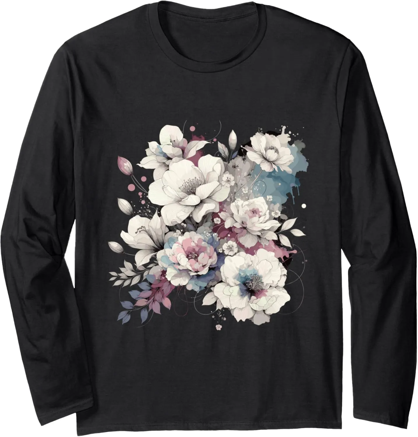 Aesthetic Bloom - Minimalist Floral Vector Long Sleeve T-Shirt