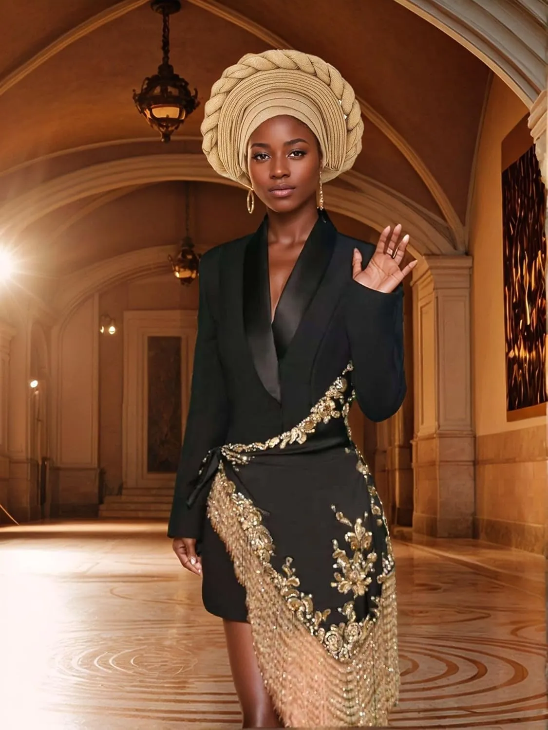 African Women's Headwear Wedding Party Headwear Gele Headties Nigerian Handmade Hats for Women