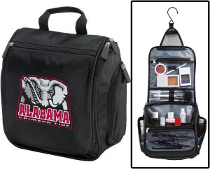 Alabama Toiletry Bags Or Hanging University of Alabama Travel Shaving Kit for Men (Black - Elephant Logo)