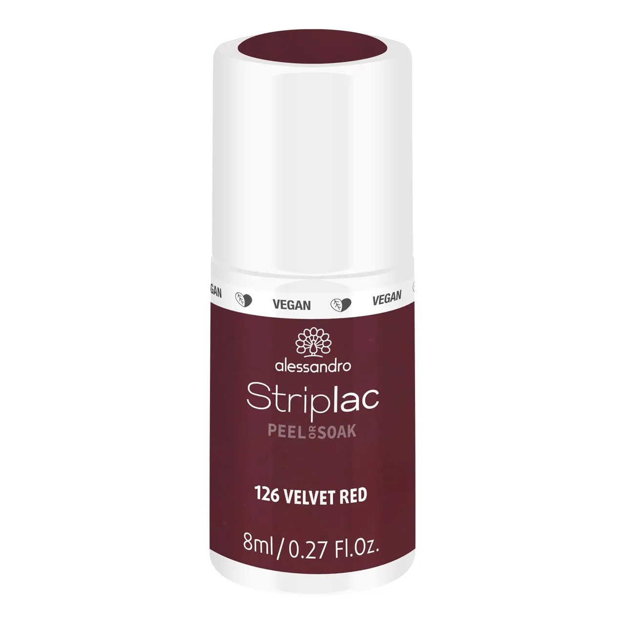 alessandro Striplac Peel or Soak Nail Polish - 126 Velvet Red for Women - 0.27 oz