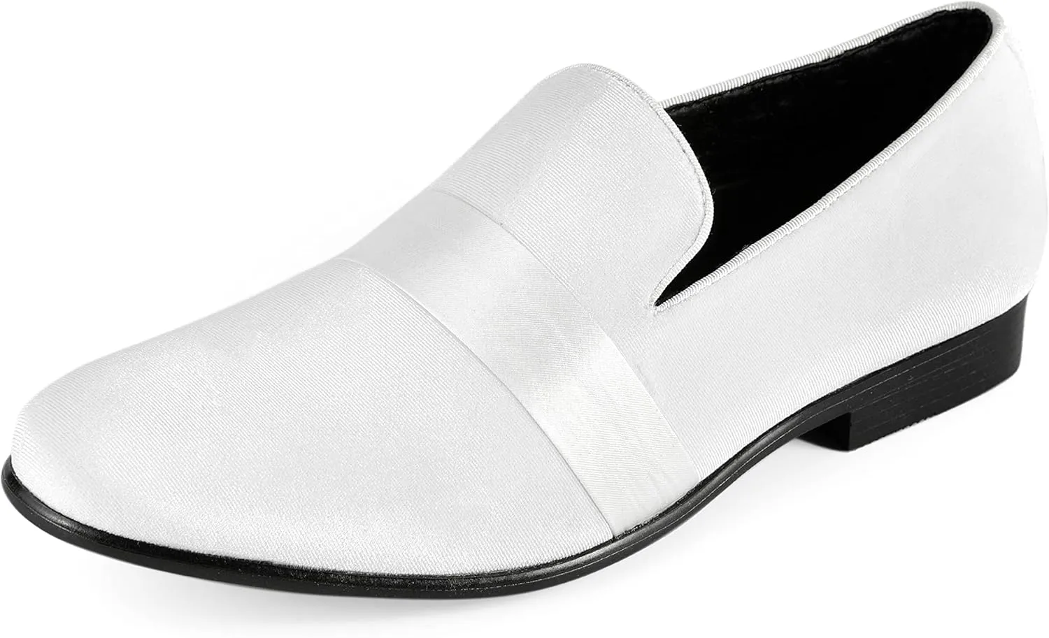 Amali King - Men's Slippers - Mens Loafers - Designer Shoes for Men - Tuxedo Shoes - Velvet Loafers Men - Embossed Paisley Pattern, Satin Band and Trim