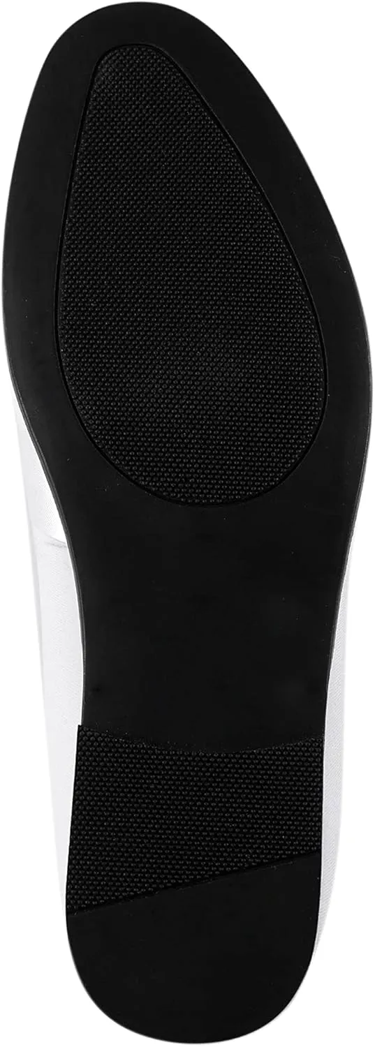 Amali King - Men's Slippers - Mens Loafers - Designer Shoes for Men - Tuxedo Shoes - Velvet Loafers Men - Embossed Paisley Pattern, Satin Band and Trim