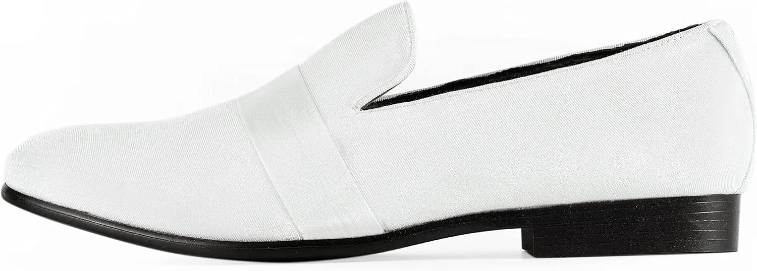 Amali King - Men's Slippers - Mens Loafers - Designer Shoes for Men - Tuxedo Shoes - Velvet Loafers Men - Embossed Paisley Pattern, Satin Band and Trim