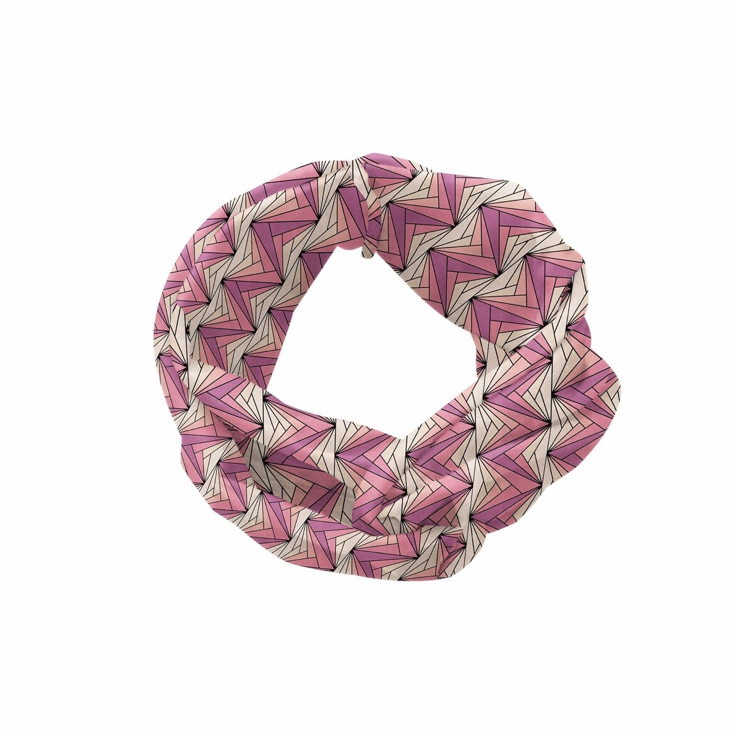 Ambesonne Geometric Headband Set of 2, Pastel Romantic Colored Triangle Style Vertical Angled Zigzag Lines, Knotted Elastic Hair Band Accessory for Women Everyday Use, M-L, Ivory Blush Pale Fuchsia