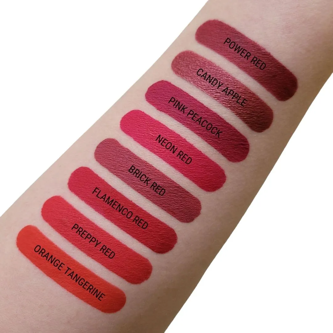 Aromi Matte Liquid Lipstick | Bright Magenta Red Lip Color, Long-Lasting, Transfer and Smudge Proof, Waterproof, Paraben, Phthalate,   Gluten Free (Neon Red)