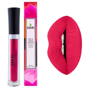 Aromi Matte Liquid Lipstick | Bright Magenta Red Lip Color, Long-Lasting, Transfer and Smudge Proof, Waterproof, Paraben, Phthalate,   Gluten Free (Neon Red)