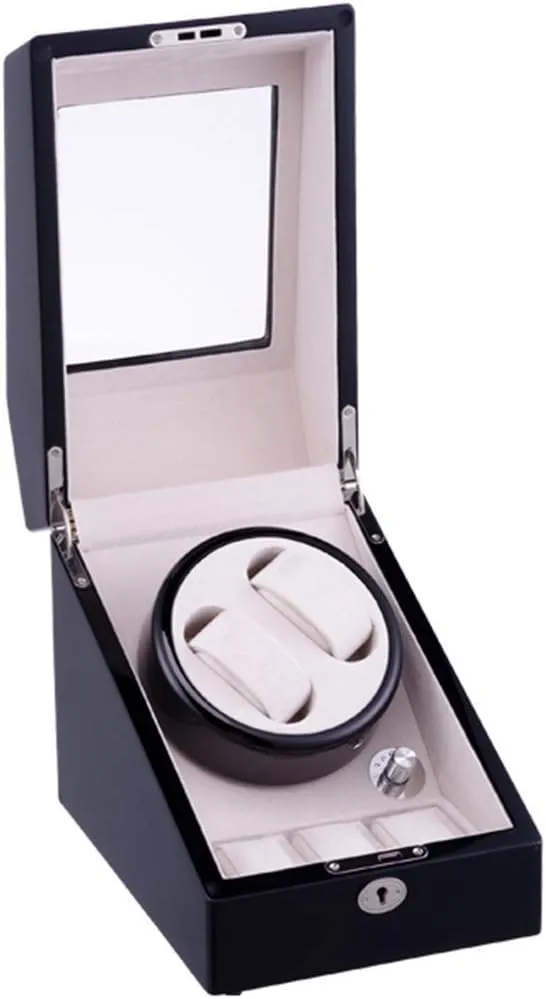 Automatic Watch Winder Box Piano Paint and Quiet Motor, Wooden Winding Case Storage Display Boxes with 5 Modes Rotation Great Gift Watch Winder Display Watch Box Storage