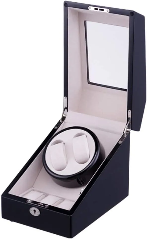 Automatic Watch Winder Box Piano Paint and Quiet Motor, Wooden Winding Case Storage Display Boxes with 5 Modes Rotation Great Gift Watch Winder Display Watch Box Storage