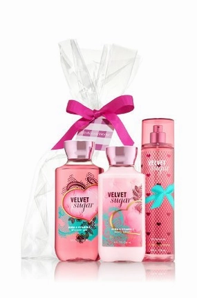 Bath & Body Works Velvet Sugar Set - Shower Gel 10 oz, Fragrance Mist 8 oz, Body Lotion 8 oz