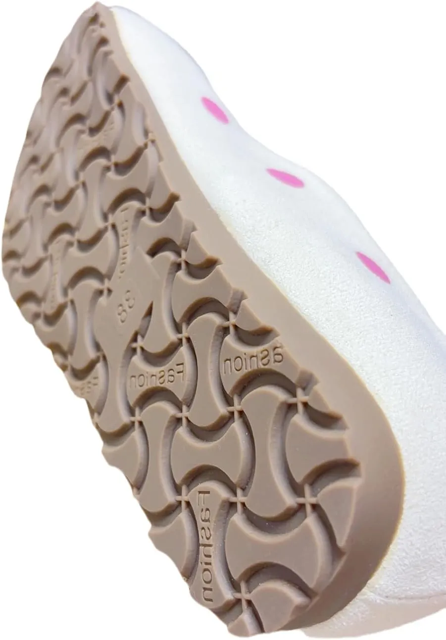 BB BEROBELLO Cute Cat Design Ballet Flats, Polka Dot Pattern Mary Jane Shoes, Velvet Strap, 3 Colors Available