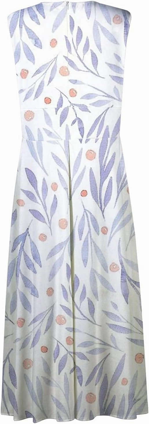 Beach Dresses for Women,Spring Summer Trendy Elegant V Neck Wrap Floral Boho Dress Flowy Ruched Hawaiian Maxi Dress