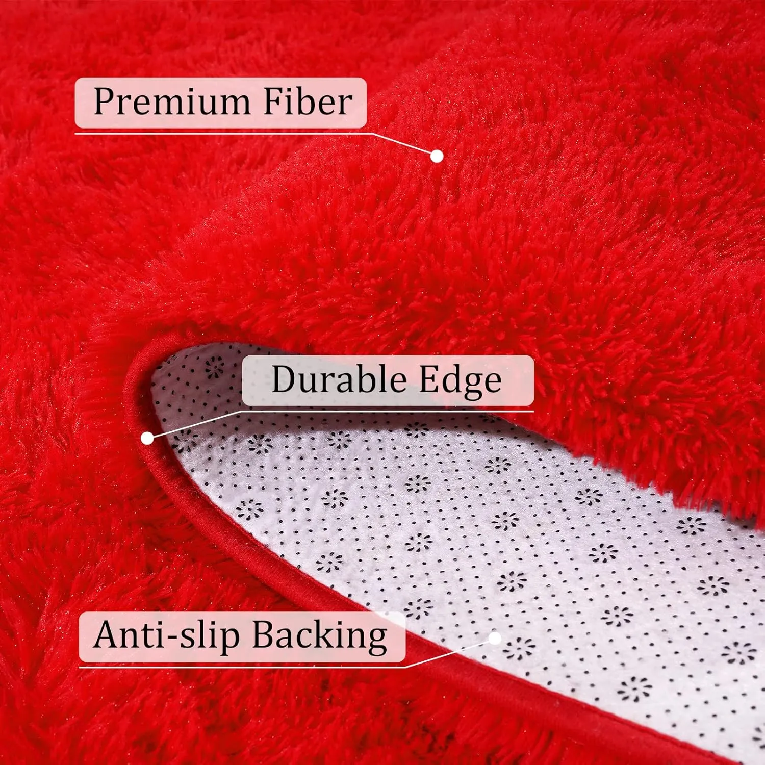 BENRON Soft Runner Rug 2x6 Hallway Runners Non Slip Runner Rugs for Entryway Kitchen Bedroom Dorm Fluffy Throw Rugs for Kids Teens Thickened Memory-Foam Rug Home Decor, Red