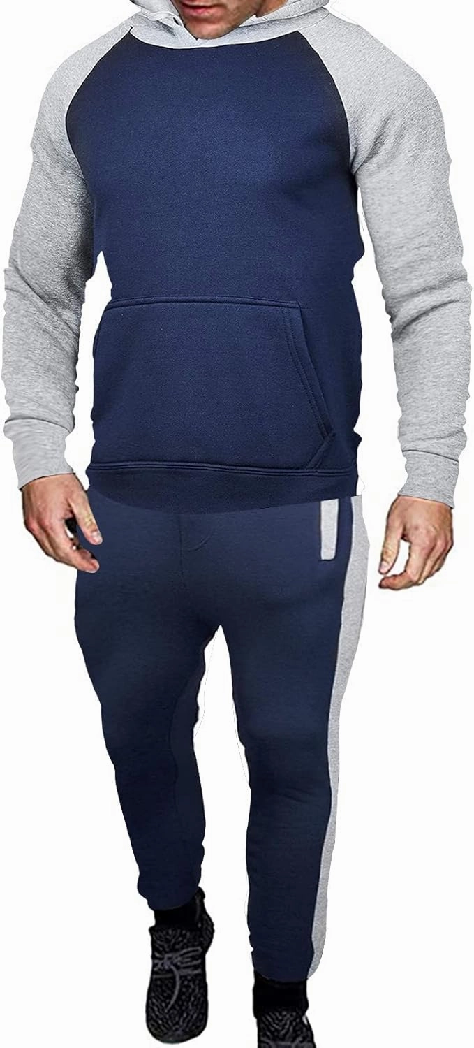 Big and Tall Track Suits for Men Set Cotton Workout Sports Hooded Sweatsuit Casual Athletic Pant 2 Piece Outfits