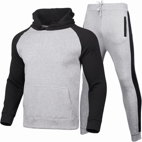 Big and Tall Track Suits for Men Set Cotton Workout Sports Hooded Sweatsuit Casual Athletic Pant 2 Piece Outfits
