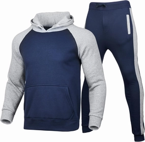 Big and Tall Track Suits for Men Set Cotton Workout Sports Hooded Sweatsuit Casual Athletic Pant 2 Piece Outfits